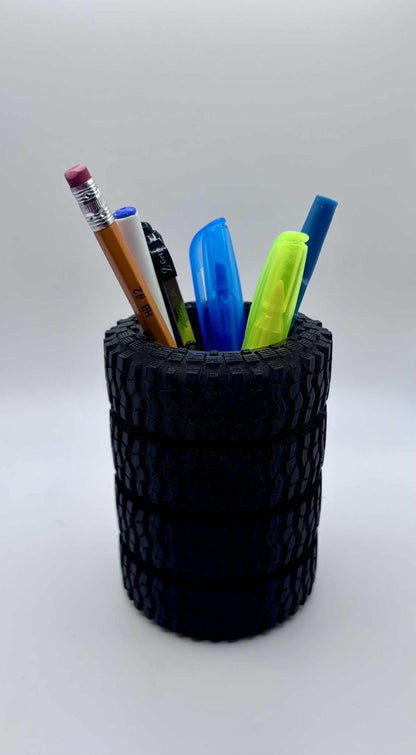 Porte-crayons design pneu – Accessoire de bureau original – Mud Tire – VTT