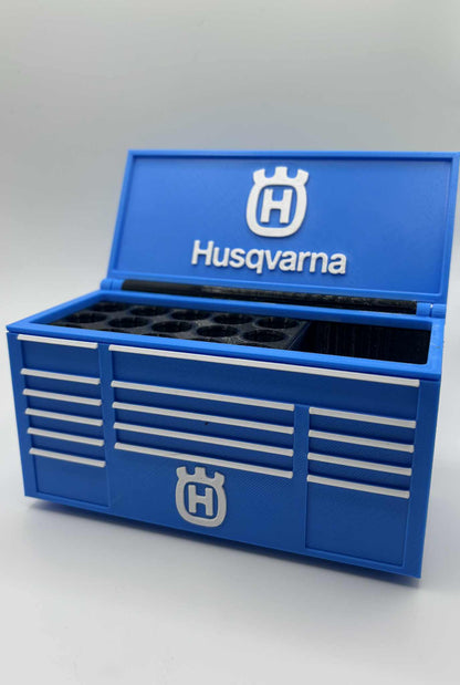 Organisateur de bureau Husqvarna – Boîte à outils miniature  | Porte-stylos & rangement outils