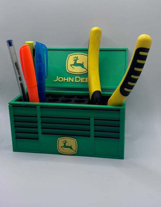 Organisateur de bureau John Deere – Boîte à outils miniature  | Porte-stylos & rangement outils