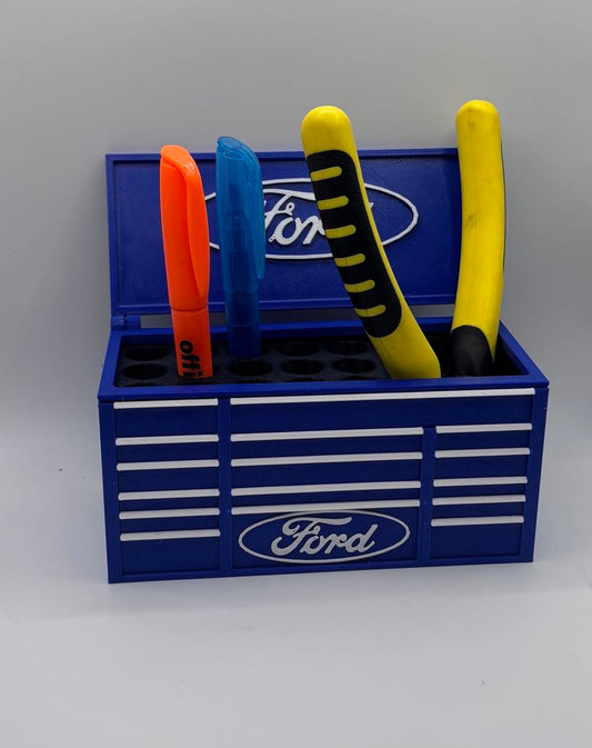 Ford Desk Organizer – Miniature Toolbox | Pen Holder &amp; Tool Storage