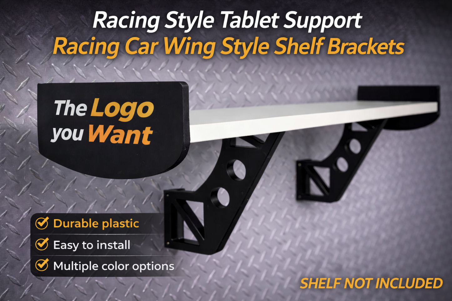Supports d’Étagère Style Aileron de Voiture de Course – Personnalisables