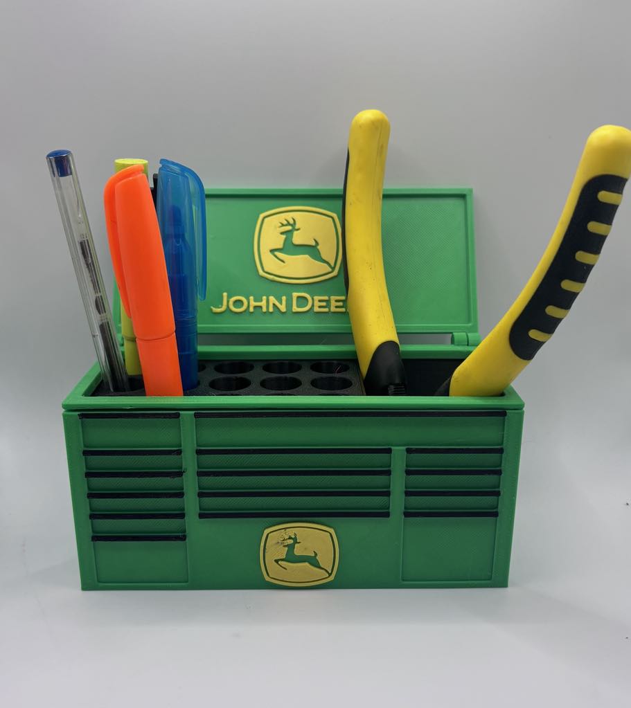 Organisateur de bureau John Deere – Boîte à outils miniature  | Porte-stylos & rangement outils