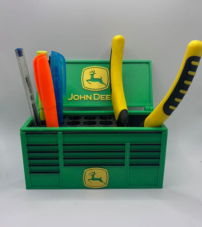 Organisateur de bureau John Deere – Boîte à outils miniature  | Porte-stylos & rangement outils