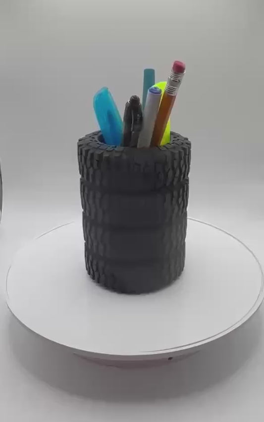Tire-shaped pencil holder – Original desk accessory – Mud Tire – Mountain Bike